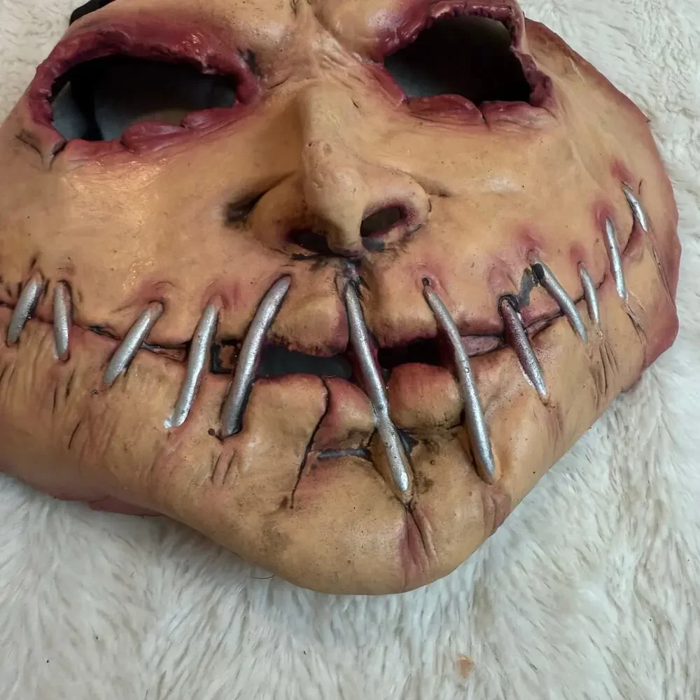 Stitched Smile Latex Halloween Mask Cannibal Serial Killer Leatherface Costume